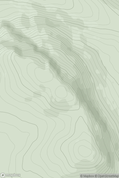 Thumbnail image for Meall nan Gabhar [Inveraray to Crianlarich] showing contour plot for surrounding peak